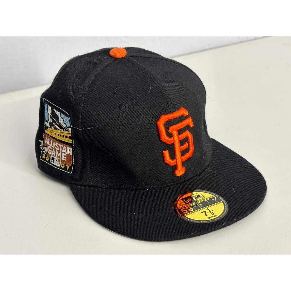 San Francisco Giants New Era 59FIFTY Baseball Hat Cap Mens Black SF Fitted 7 1/8